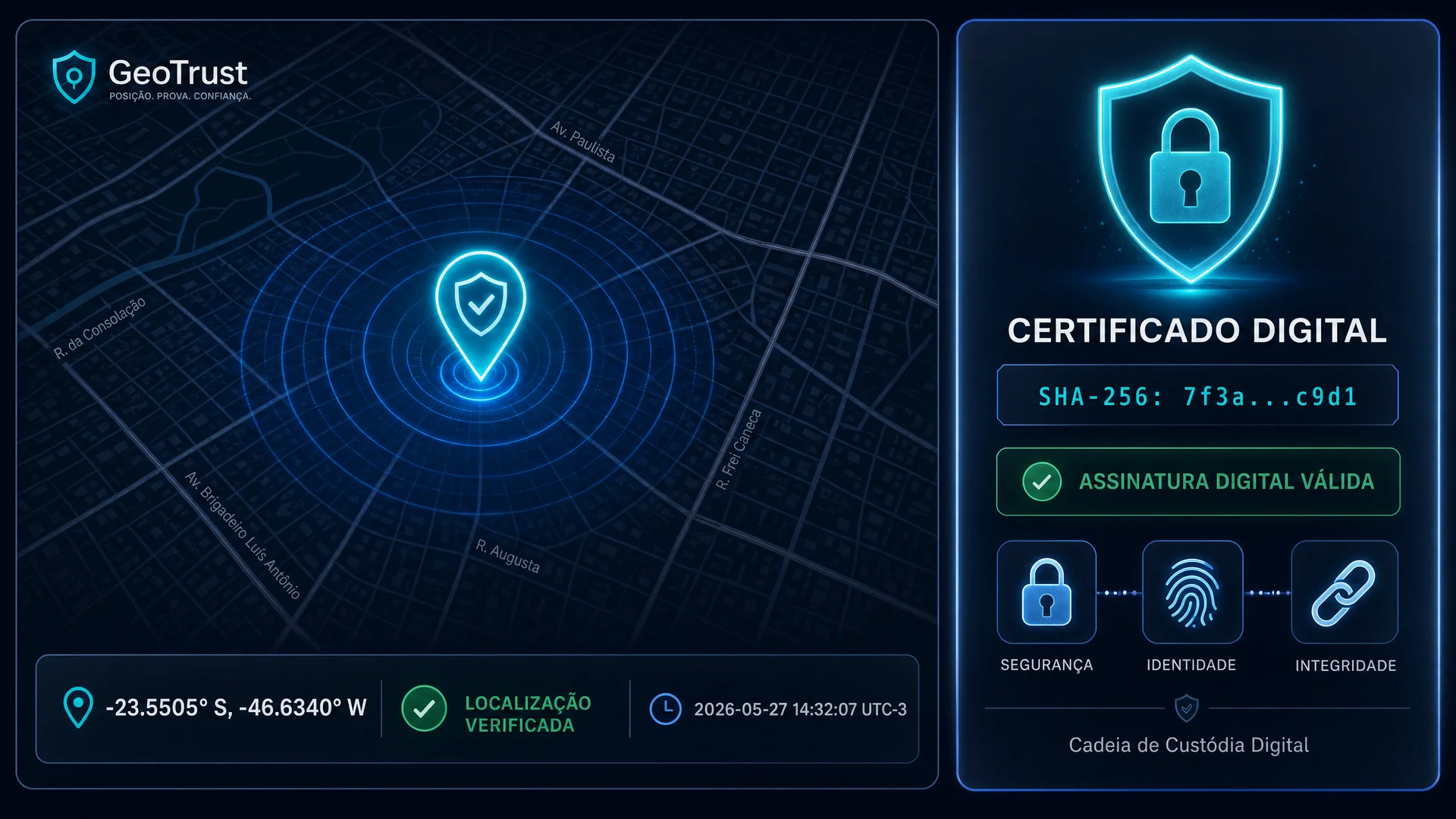 Sistema GeoTrust de geolocalização autenticada