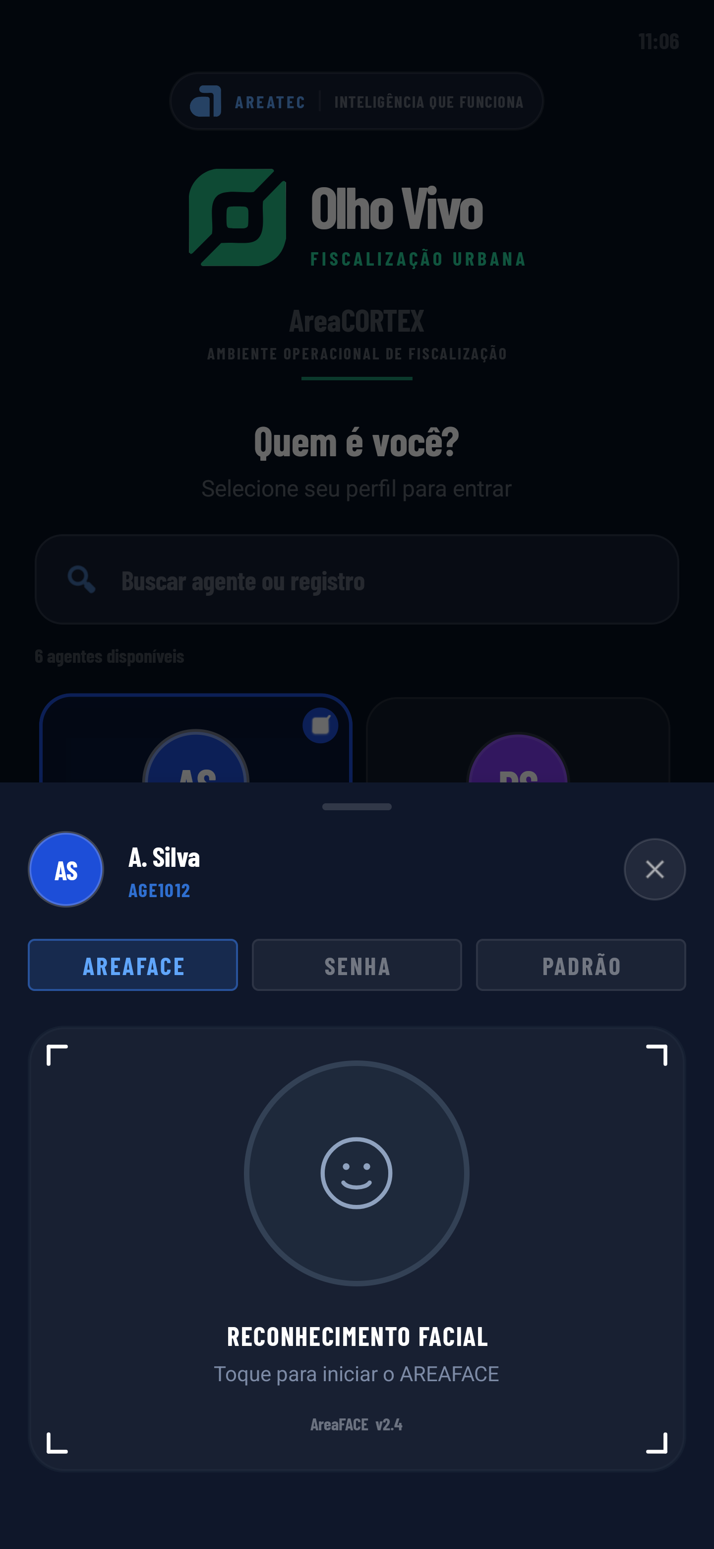Tela de acesso por imagem com controle de vivacidade no Talonário Eletrônico